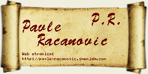 Pavle Račanović vizit kartica